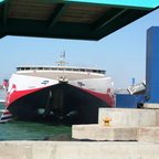 A real Caramaran style speed ferry - also to is slower then advertised